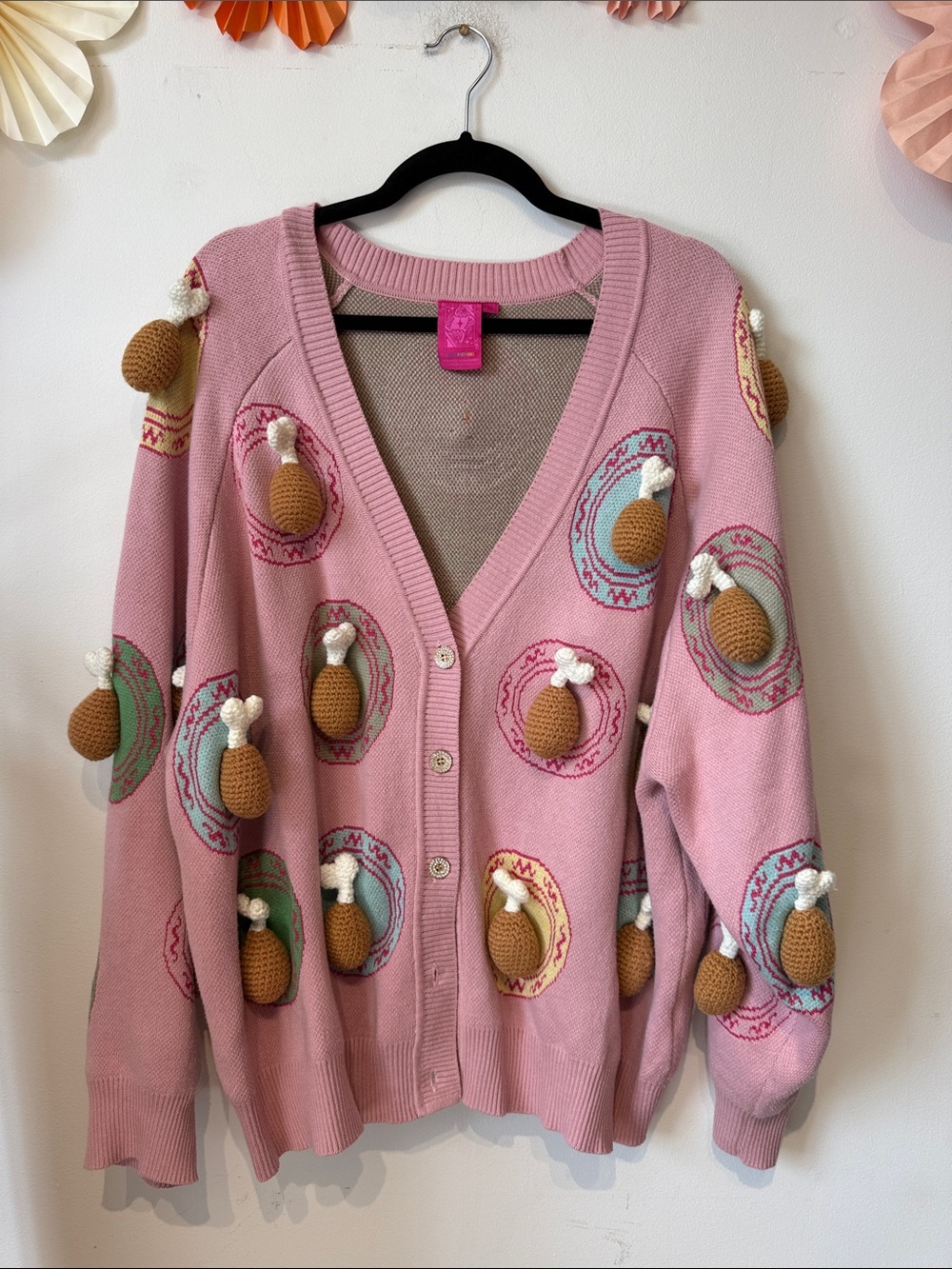 Queen of sparkles turkey leg cardigan size Xlarge